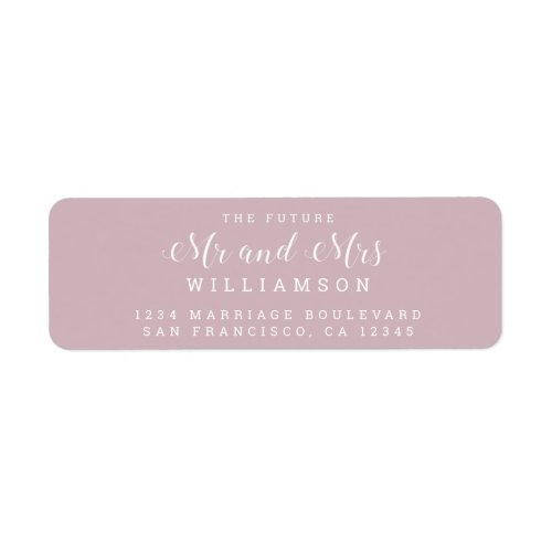 Chic Script Future Mr Mrs Wedding Return Address Label