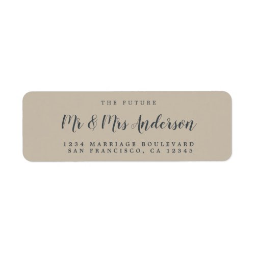 Chic Script Future Mr Mrs Wedding Return Address Label