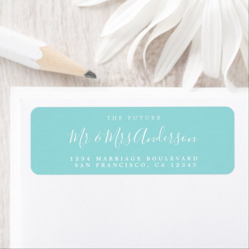 Chic Script Future Mr Mrs Wedding Return Address Label