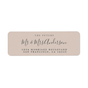 Chic Script Future Mr Mrs Wedding Return Address Label