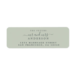 Chic Script Future Mr Mrs Wedding Return Address Label