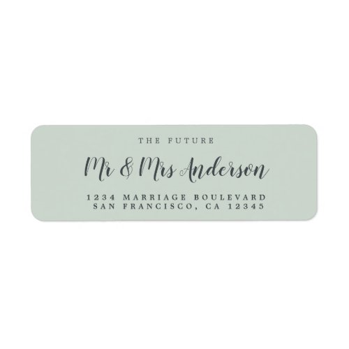 Chic Script Future Mr Mrs Wedding Return Address Label