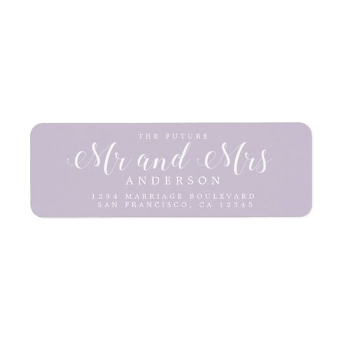 Chic Script Future Mr Mrs Wedding Return Address Label