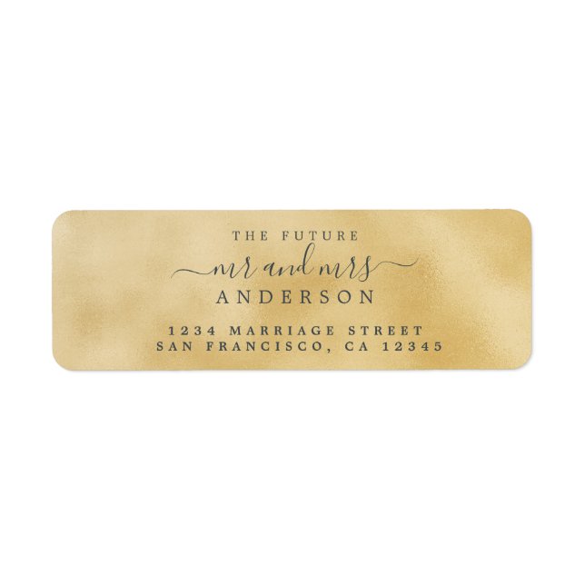 Chic Script Future Mr Mrs Wedding Return Address Label (Front)