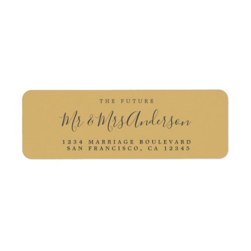 Chic Script Future Mr Mrs Wedding Return Address Label