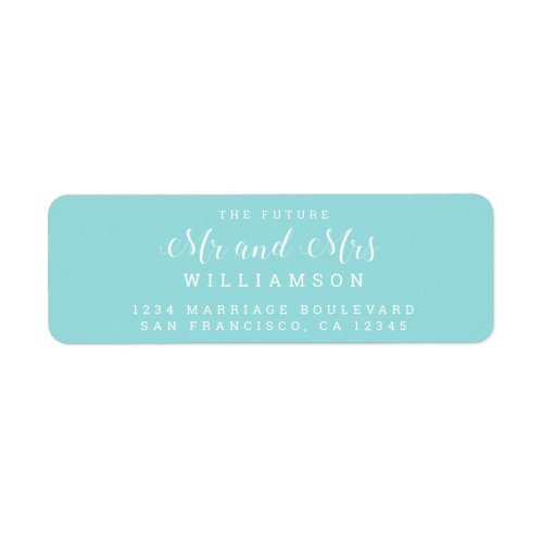 Chic Script Future Mr Mrs Wedding Return Address Label