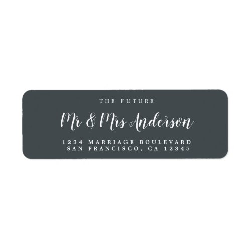 Chic Script Future Mr Mrs Wedding Return Address Label