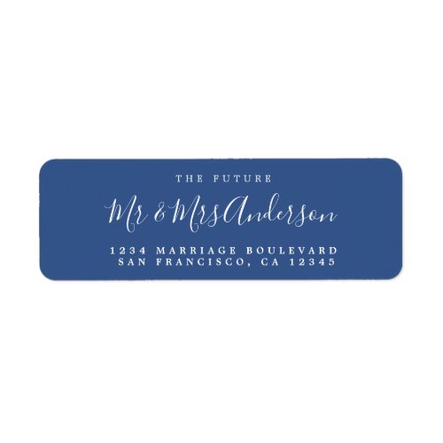 Chic Script Future Mr Mrs Wedding Return Address  Label