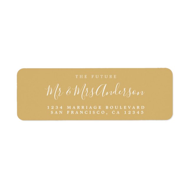 Chic Script Future Mr Mrs Wedding Return Address Label (Front)