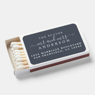 Chic Script Future Mr Mrs Wedding Return Address M Matchboxes
