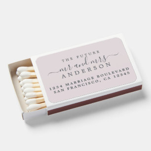Chic Script Future Mr Mrs Wedding Return Address Matchboxes