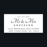 Chic Script Future Mr Mrs Wedding Return Address Rubber Stamp<br><div class="desc">Chic, modern and simple wedding return address rubber stamp with the text the future Mr and Mrs in elegant script calligraphy. Simply add your name and address to all your wedding invitations and wedding RSVP envelopes. Exclusively designed for you by Happy Dolphin Studio. If you need any help or matching...</div>