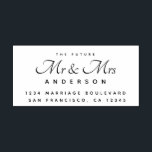 Chic Script Future Mr Mrs Wedding Return Address Rubber Stamp<br><div class="desc">Chic, modern and simple wedding return address rubber stamp with the text the future Mr and Mrs in elegant script calligraphy. Simply add your name and address to all your wedding invitations and wedding RSVP envelopes. Exclusively designed for you by Happy Dolphin Studio. If you need any help or matching...</div>