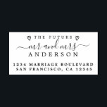 Chic Script Future Mr Mrs Wedding Return Address Rubber Stamp<br><div class="desc">Chic, modern and simple wedding return address self-inking stamp with the text the future Mr and Mrs in elegant script calligraphy with a stylish touch of two little hand drawn hearts. Simply add your name and address to all your wedding RSVP envelopes. Exclusively designed for you by Happy Dolphin Studio....</div>