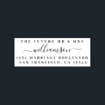 Chic Script Future Mr Mrs Wedding Return Address Rubber Stamp<br><div class="desc">Chic, modern and simple wedding return address rubber stamp with the text the future Mr and Mrs and your surname in handwritten elegant script caligraphy. Simply add your name and address to all your wedding RSVP envelopes. Exclusively designed for you by Happy Dolphin Studio. If you need any help or...</div>
