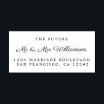 Chic Script Future Mr Mrs Wedding Return Address Self-inking Stamp<br><div class="desc">Chic, modern and simple wedding return address self-inking stamp with the text the future Mr and Mrs in elegant handwritten script calligraphy and modern typography. Simply add your name and address to all your wedding RSVP envelopes and save the dates. Exclusively designed for you by Happy Dolphin Studio. If you...</div>