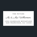 Chic Script Future Mr Mrs Wedding Return Address Self-inking Stamp<br><div class="desc">Chic, modern and simple wedding return address self-inking stamp with the text the future Mr and Mrs in elegant handwritten script calligraphy and modern typography. Simply add your name and address to all your wedding RSVP envelopes and save the dates. Exclusively designed for you by Happy Dolphin Studio. If you...</div>