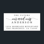 Chic Script Future Mr Mrs Wedding Return Address Self-inking Stamp<br><div class="desc">Chic, modern and simple wedding return address self-inking stamp with the text the future Mr and Mrs in elegant script calligraphy. Simply add your name and address to all your wedding RSVP envelopes. Exclusively designed for you by Happy Dolphin Studio. If you need any help or matching products please contact...</div>
