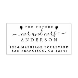 Chic Script Future Mr Mrs Wedding Return Address Self-inking Stamp