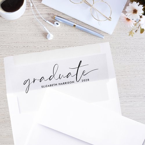 Chic Script Graduation Envelope Liner