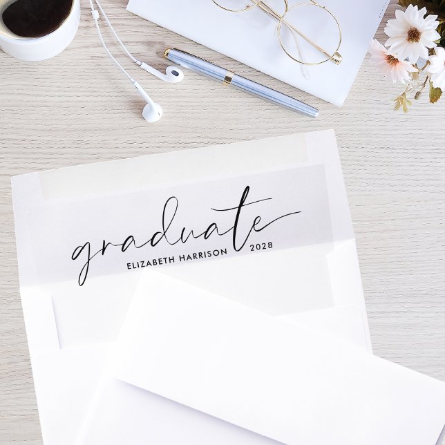 Chic Script Graduation Envelope Liner (Creator Uploaded)