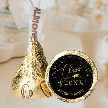 Chic Script Graduation Festive Gold Glitter Hershey®'s Kisses® by StampsbyMargherita at Zazzle