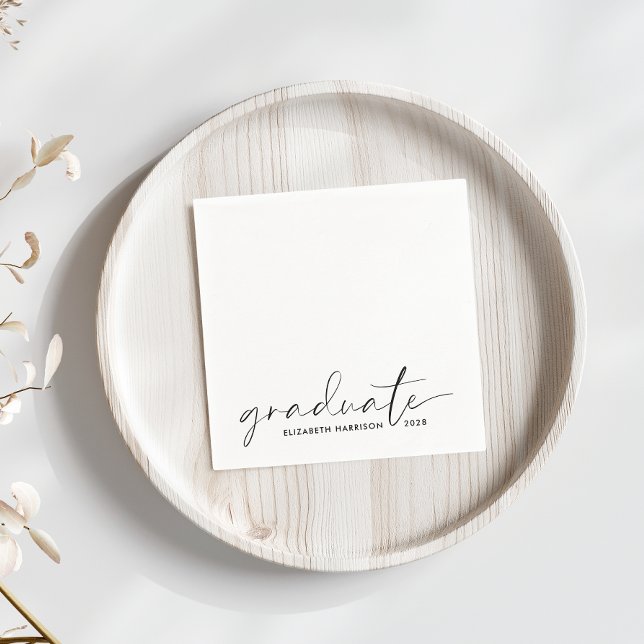Chic Script Graduation Party Napkins (Creator Uploaded)