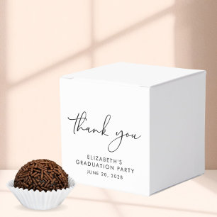 Chic Script Graduation Party Thank You Favor Boxes