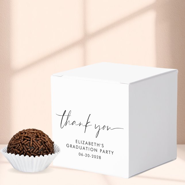 Chic Script Graduation Party Thank You Favor Boxes (Creator Uploaded)