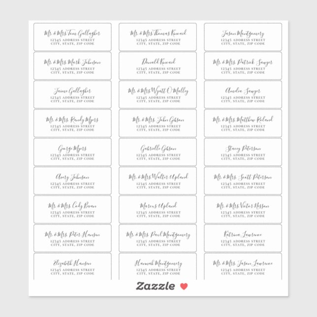 Chic Script Guest Address Labels (Sheet)