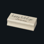 Chic Script Happy Holidays Personalized Name Rubber Stamp<br><div class="desc">Happy Holidays wood mount stamp with optional handle in modern script and simple fonts with space for personalized name to stamp holiday items. Lots of ink colors to choose from.</div>