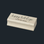 Chic Script Happy Holidays Personalized Name Rubber Stamp<br><div class="desc">Happy Holidays wood mount stamp with optional handle in modern script and simple fonts with space for personalized name to stamp holiday items. Lots of ink colors to choose from.</div>