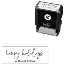 Chic Script Happy Holidays Personalized Name