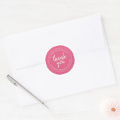 Chic Script Hot Pink Business Thank You Label (Envelope)