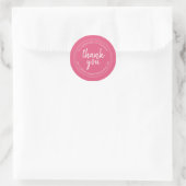 Chic Script Hot Pink Business Thank You Label (Bag)
