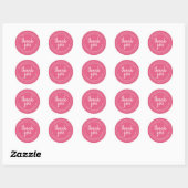 Chic Script Hot Pink Business Thank You Label (Sheet)