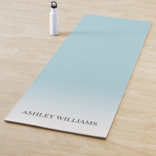 Chic Script Monogram Blue Glow Ombre Yoga Mat