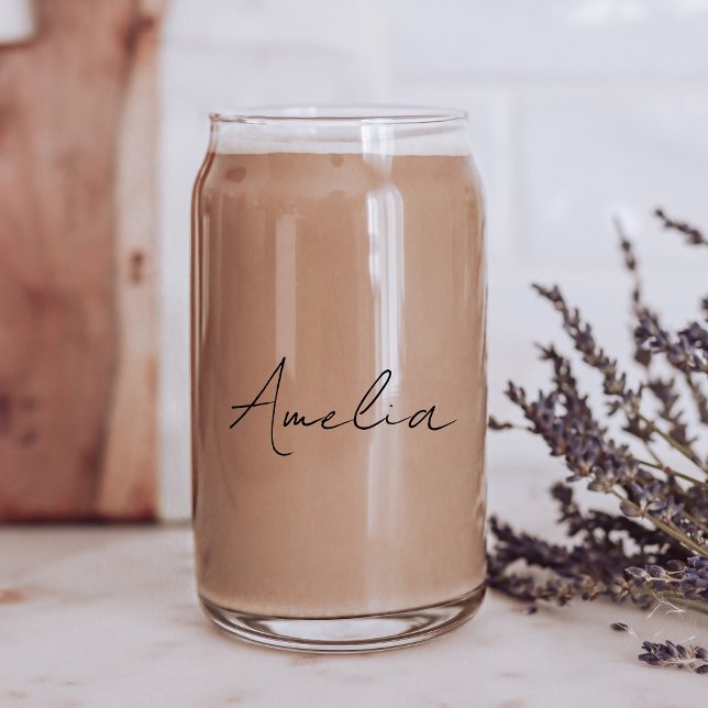 Chic Script Monogram Can Glass (Creator Uploaded)