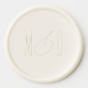 Chic Script Monogram Classic Wedding Wax Seal Sticker