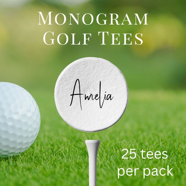 Chic Script Monogram Golf Tees (Creator Uploaded)