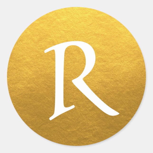 Chic Script Monogram Initial Gold Label (Front)