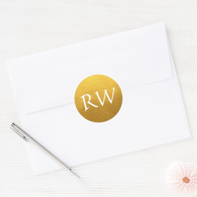 Chic Script Monogram Initial Gold Label (Envelope)