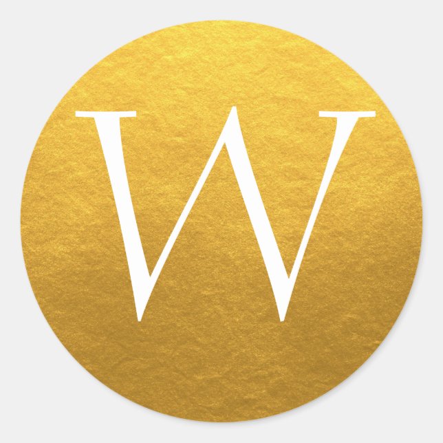 Chic Script Monogram Initial Gold Label (Front)