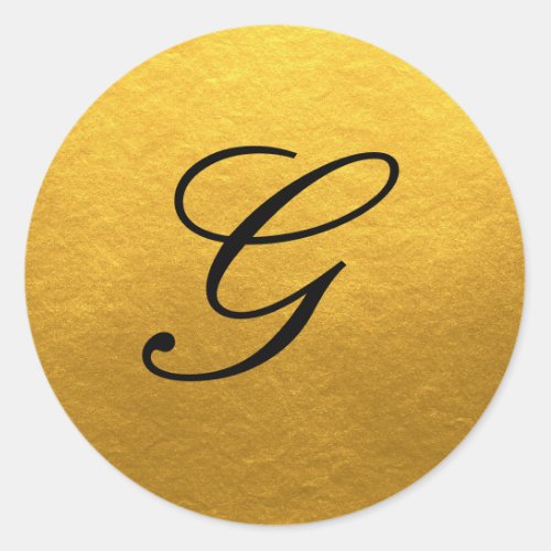 Chic Script Monogram Initial Gold Label
