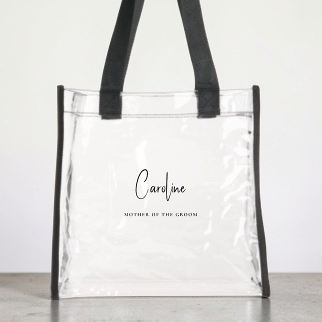 Chic Script Monogram Mother Of The Groom Clear Tote Bag (Chic Script Monogram Mother Of The Groom Clear Tote Bag)