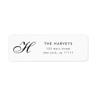 Chic Script Monogram Return Address Label