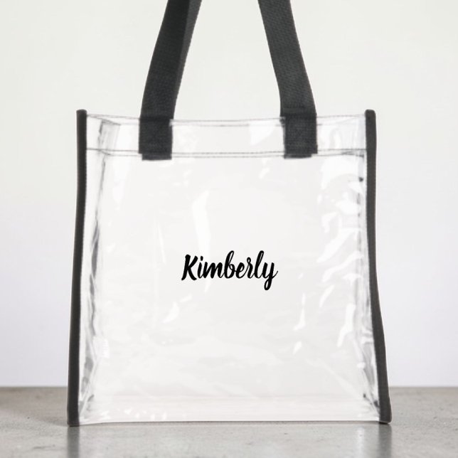 Chic Script Monogram Stadium Clear Tote Bag (Chic Script Monogram Stadium Clear Tote Bag)