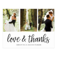 Chic Script | Multi Wedding Photo Thank You Postcard