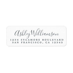 Chic Script Name Monogram Return Address Label