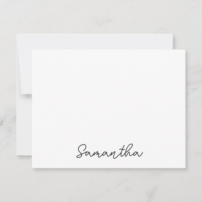 Chic Script Name Note Card (Front)